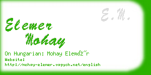 elemer mohay business card